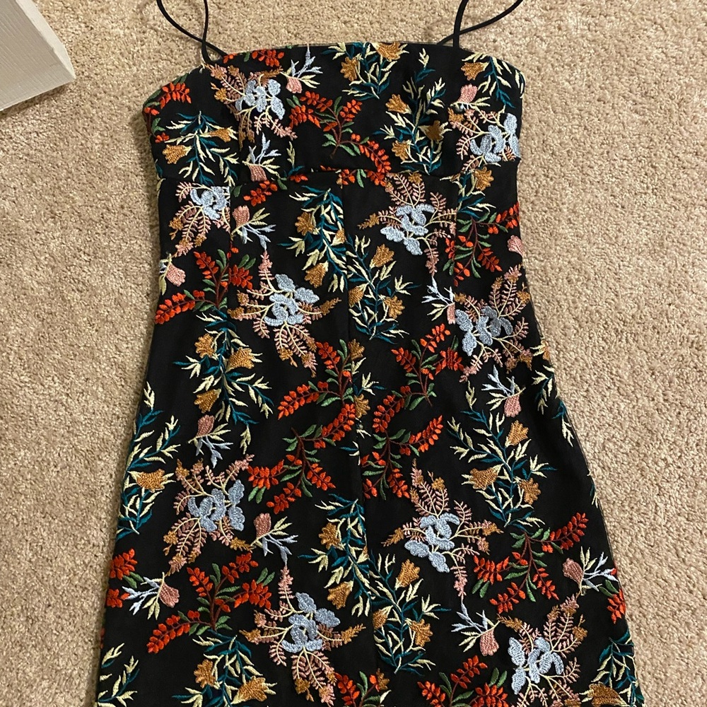 urban outfitters embroidered floral mini dress